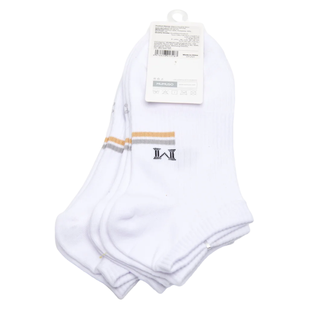 3er-Pack Herren Sneakersocken aus Baumwollmischung (Weiß) mit Streifen-Design