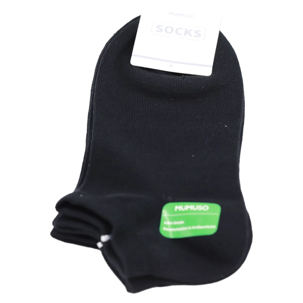 Sneakersocken Damen aus Baumwolle, atmungsaktiv (Schwarz)