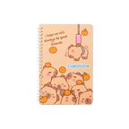 Spiral-Notizbuch A5 mit Capybara-Design, 145 × 210 mm (Beige)
