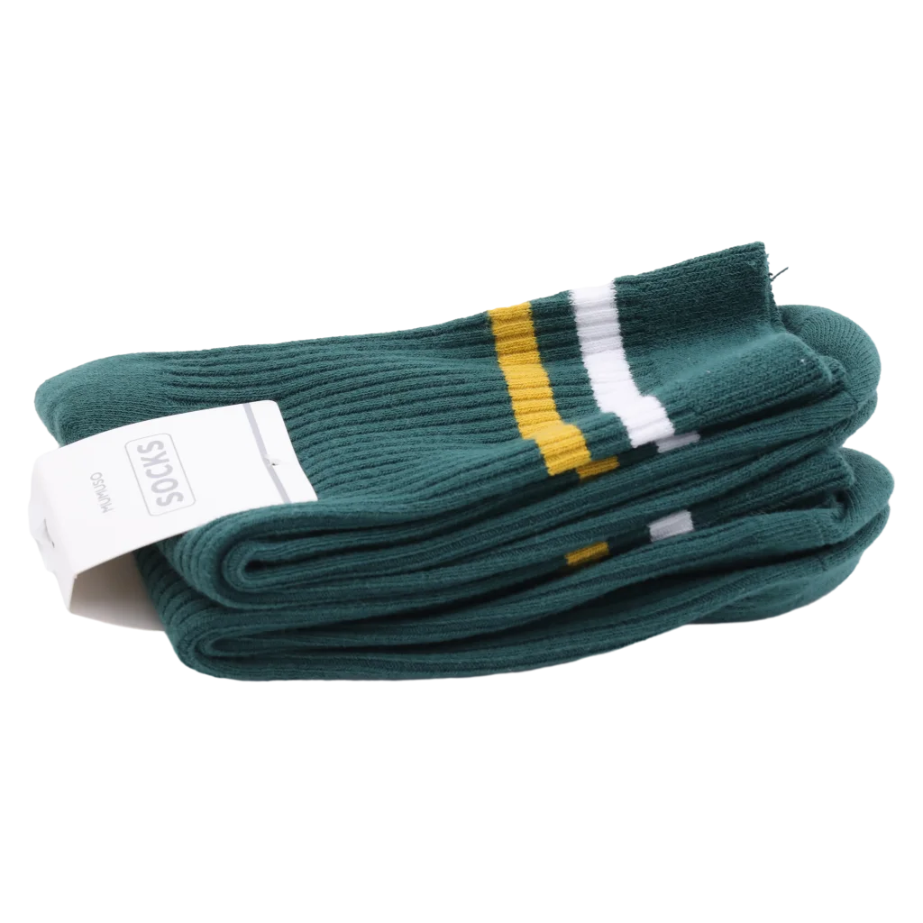 Sportsocken für Herren aus Baumwollmischung mit Streifen-Design (Schwarzgrün)