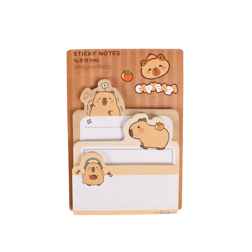 Sticky Notes mit Capybara-Design, verschiedene Größen (Mehrfarbig)