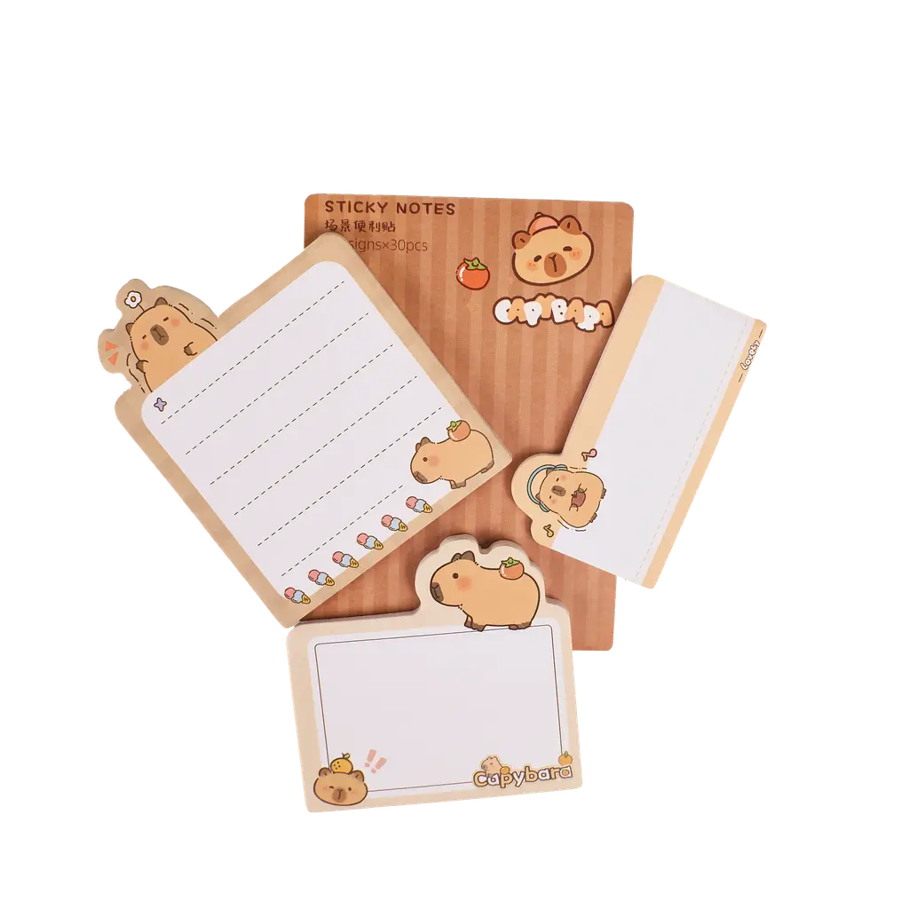 Sticky Notes mit Capybara-Design, verschiedene Größen (Mehrfarbig)