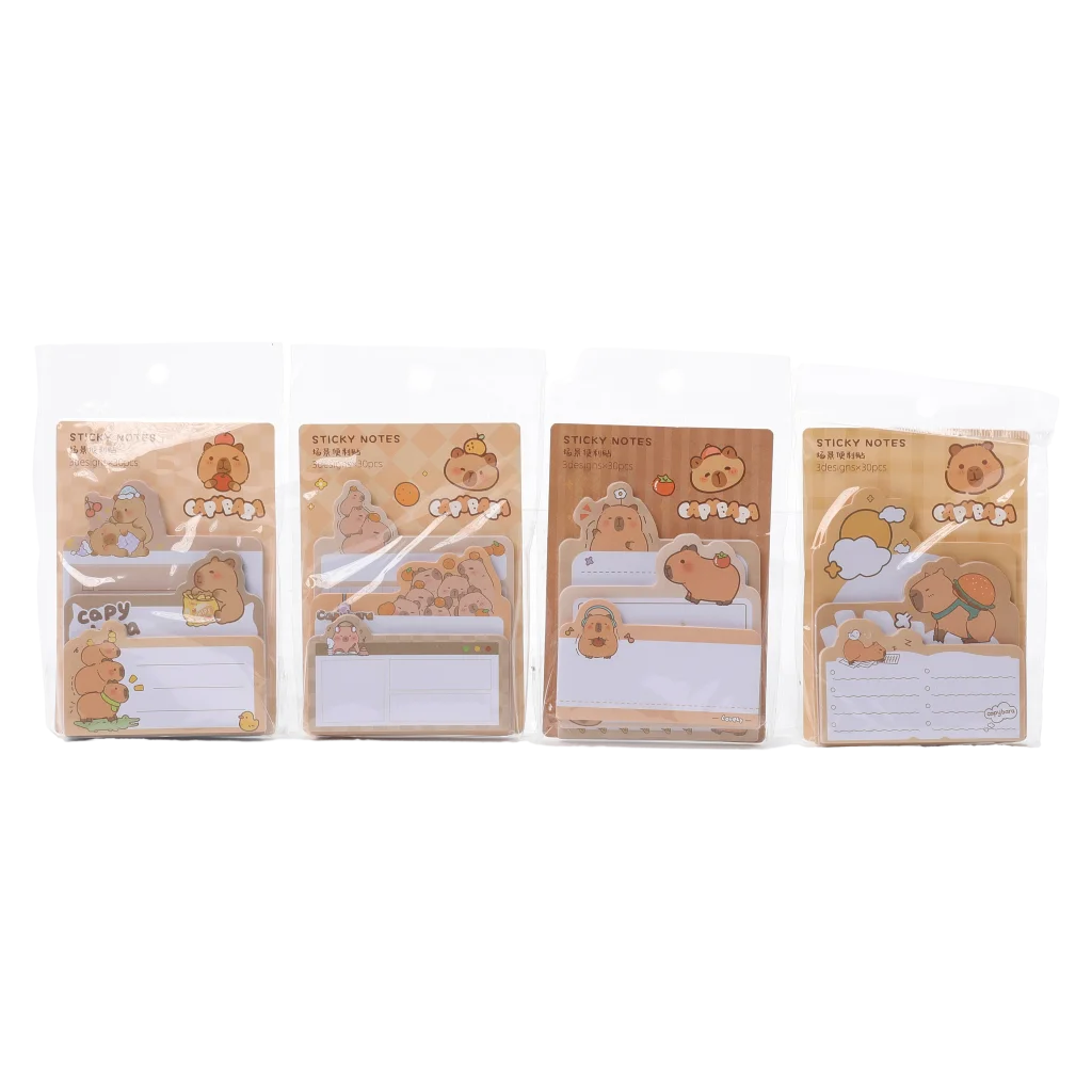 Sticky Notes mit Capybara-Design, verschiedene Größen (Mehrfarbig)