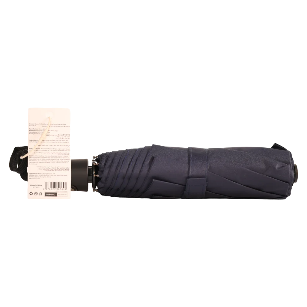 Kompakter Taschenschirm mit Automatikfunktion, faltbar (Navy Blau)