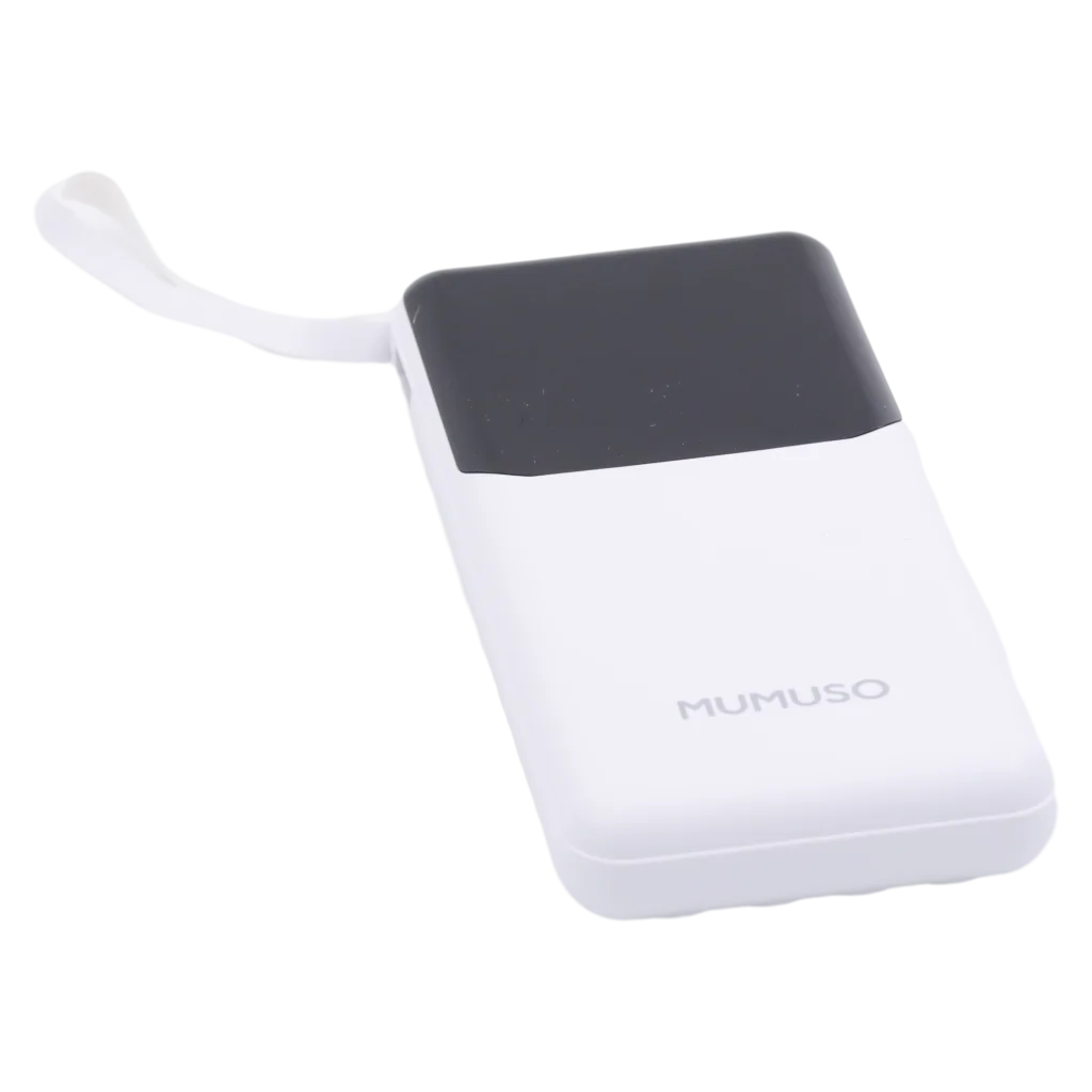 Tragbare Powerbank mit 3-in-1 Kabeln aus ABS-Kunststoff, 10.000 mAh (Weiß)