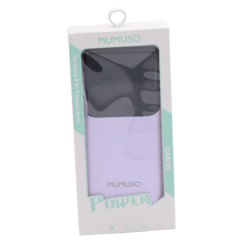 Tragbare Powerbank mit integrierten Kabeln, 10.000 mAh (Lila)