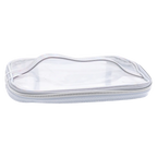 Transparente Kosmetiktasche mit Reißverschluss, Reiseformat (Silber)