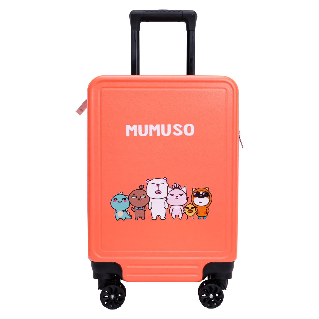 Trolleykoffer 20 Zoll mit Family-Design, leicht und robust (Pink)