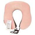U-förmiges Memory Foam Nackenkissen, ergonomisch (Rosa/Schwarz)