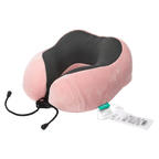 U-förmiges Memory Foam Nackenkissen, ergonomisch (Rosa/Schwarz)