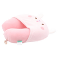 U-förmiges Nackenkissen mit Kapuze, Tier-Design (Rosa)