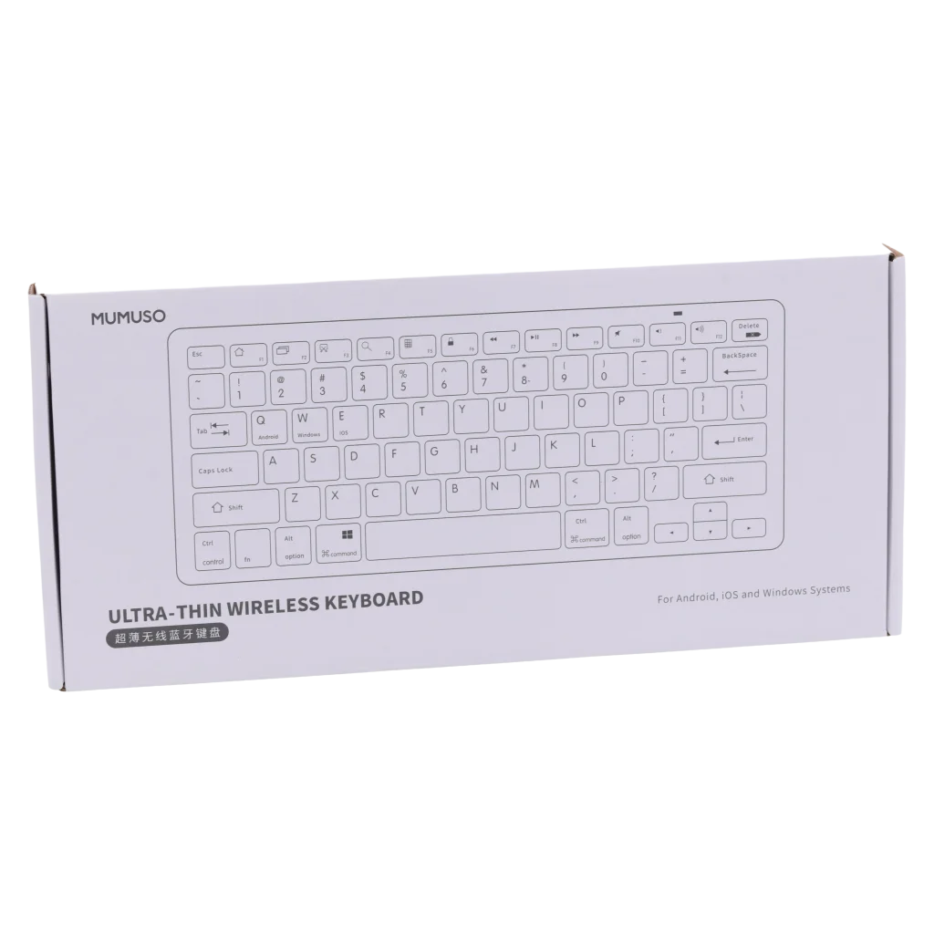 Ultradünne kabellose Tastatur für Laptop und Tablet (Weiß/Lila)