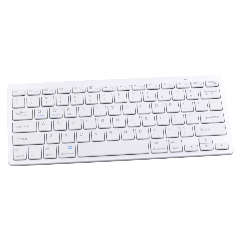 Ultradünne kabellose Tastatur für Laptop und Tablet (Weiß/Lila)