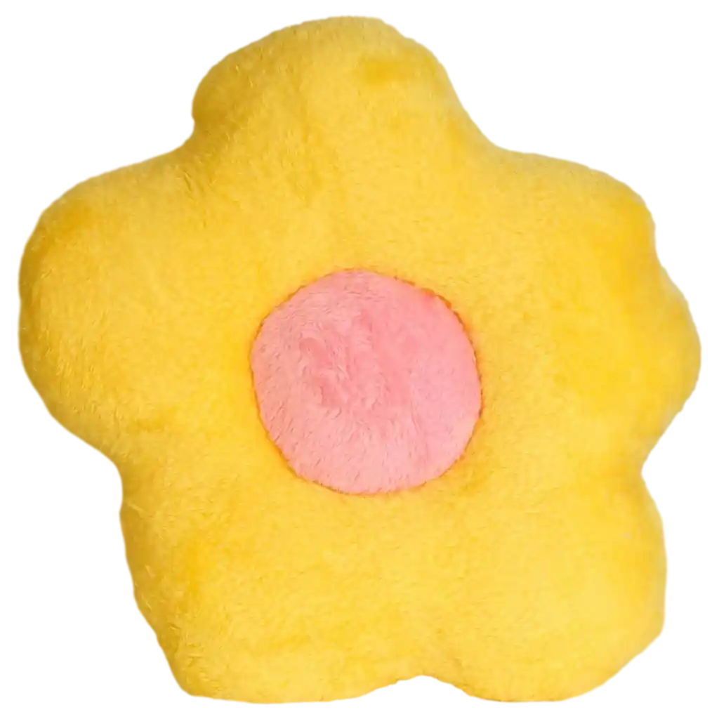 Dekokissen Blumenform, ultraweich mit Blumen-Design (Gelb/Rosa)