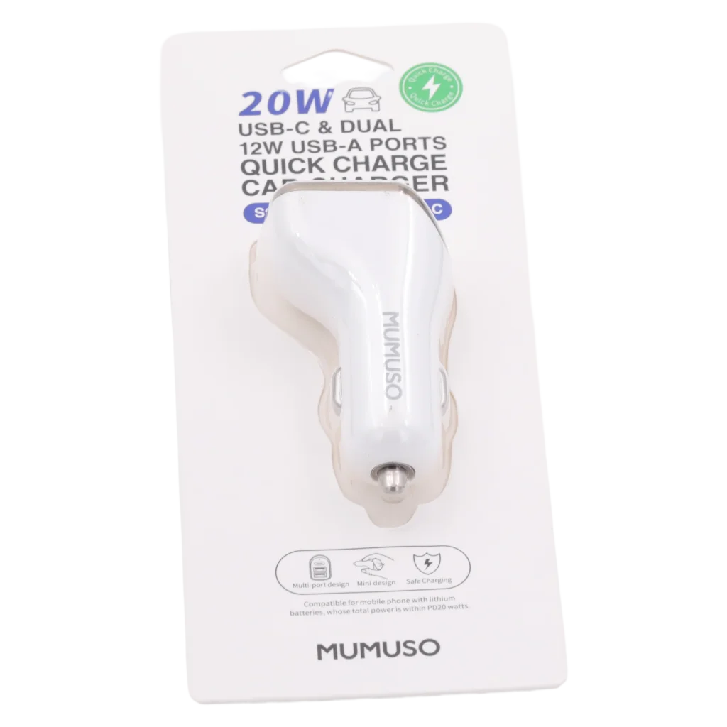 USB-A und USB-C Auto Schnellladeadapter, 20W (Weiß)