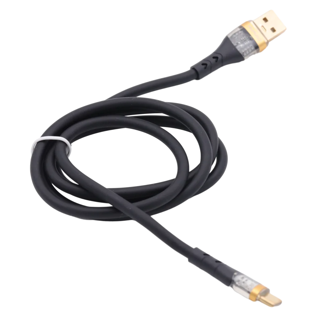 USB-C-Kabel aus TPE mit transparenter Hülle, 1 m (Schwarz)