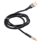 USB-C-Kabel aus TPE mit transparenter Hülle, 1 m (Schwarz)