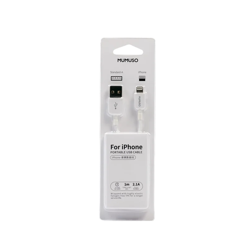 USB-Ladekabel für iPhone aus TPE/ABS/Aluminiumlegierung, 1 m (Weiß)