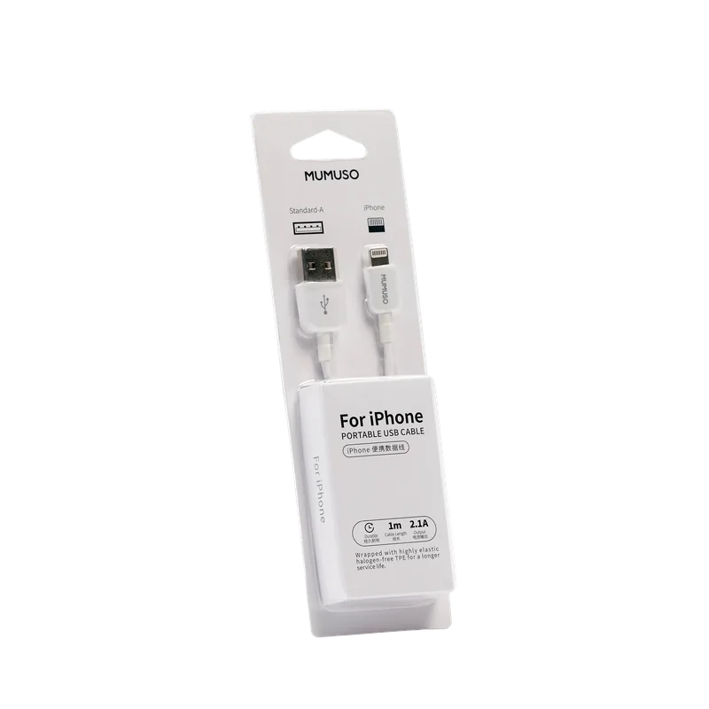 USB-Ladekabel für iPhone aus TPE/ABS/Aluminiumlegierung, 1 m (Weiß)