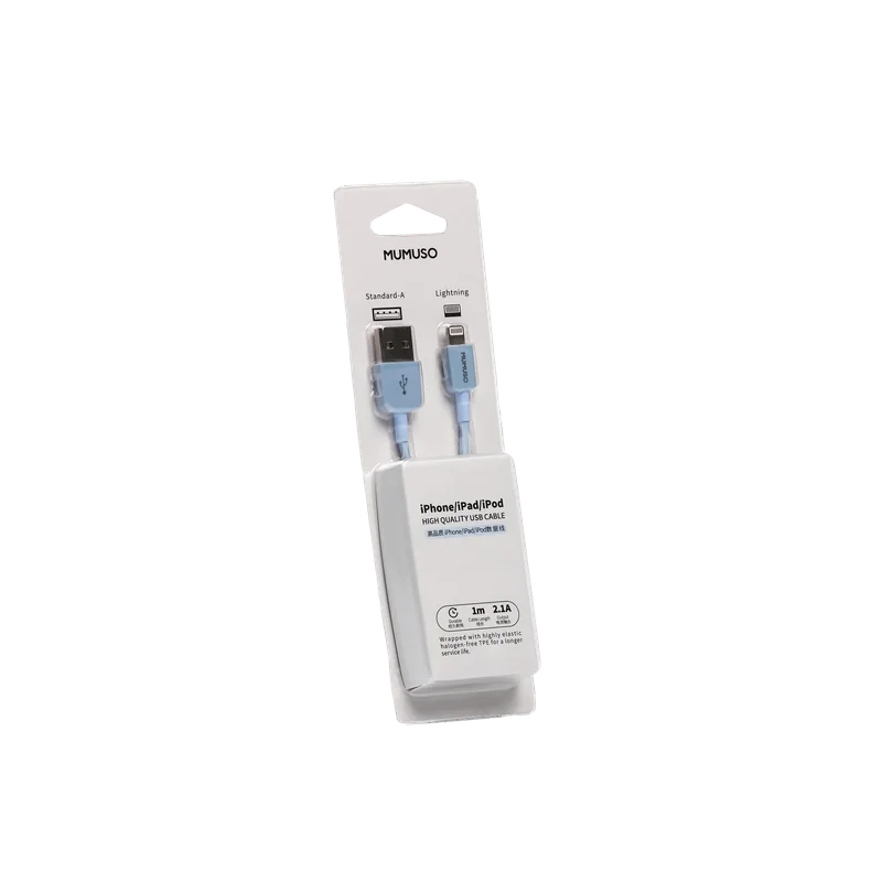 USB-Ladekabel mit Lightning-Anschluss, 1m (Blau), TPE &amp; verzinntes Kupfer