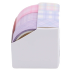 3er-Set Washi Tape mit Karo-Design, 15 mm × 3 m (Rosa/Lila/Flieder)
