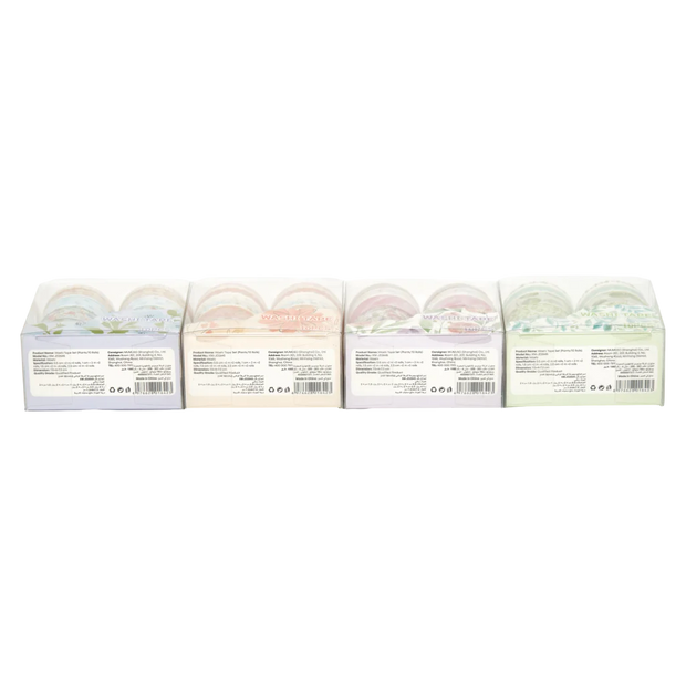 10-teiliges Washi Tape Set mit Pflanzen-Print (Weiß/Lila/Rosa/Grün)