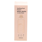 Wasserflasche aus Kunststoff mit Smiley-Design, 1,2 l (Rosa)