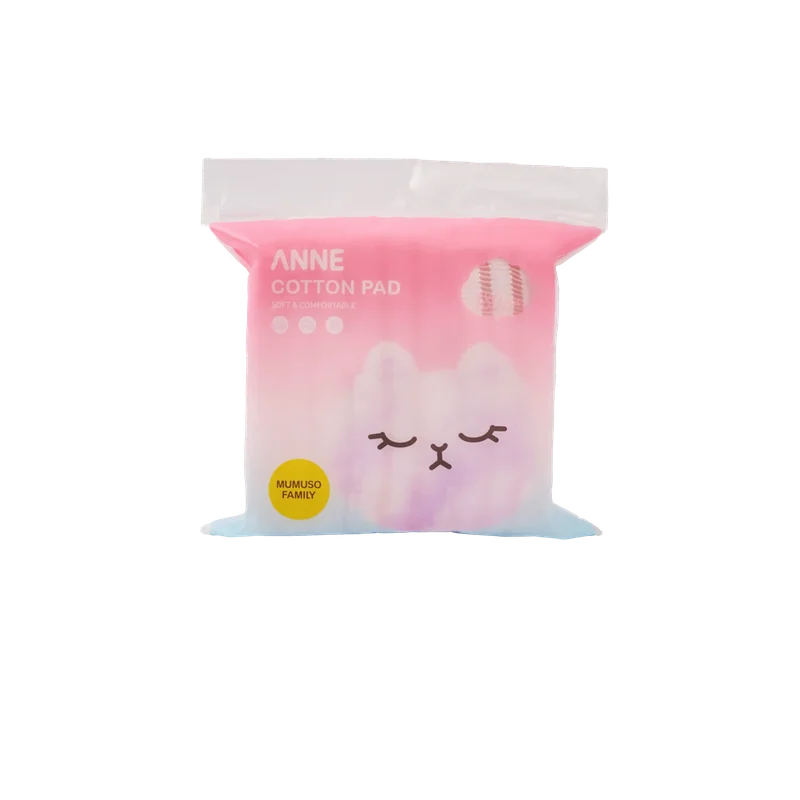 180 Wattepads im Beutel mit Katzen-Design (Pink/Weiß/Hellblau)