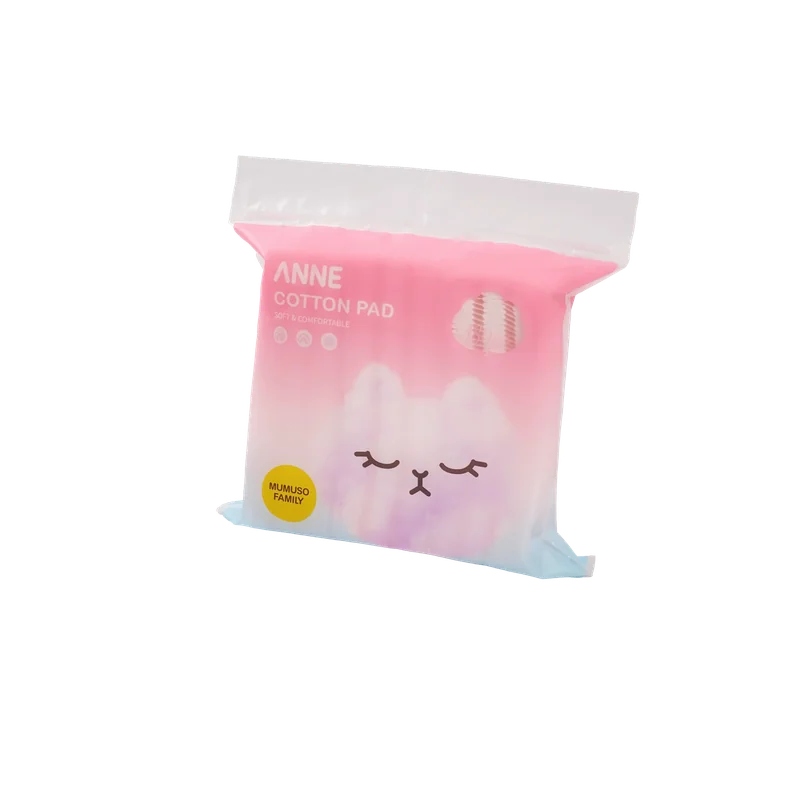 180 Wattepads im Beutel mit Katzen-Design (Pink/Weiß/Hellblau)