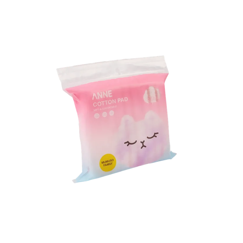 180 Wattepads im Beutel mit Katzen-Design (Pink/Weiß/Hellblau)