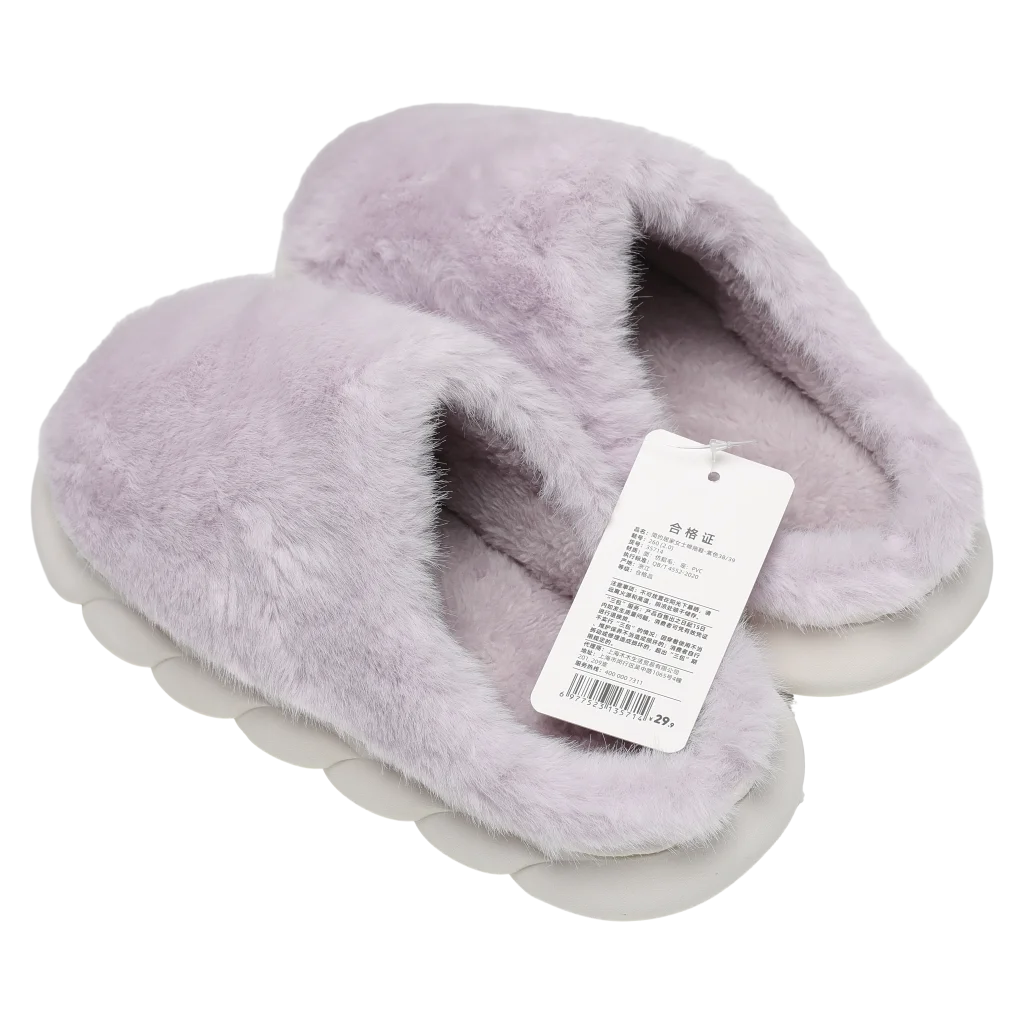 Winter Damen Hausschuhe, flauschig, Größe 40-41 (Lila/Grün/Beige/Rosa)
