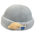 Modekappe mit Patch-Design für Herbst und Winter (Blau)