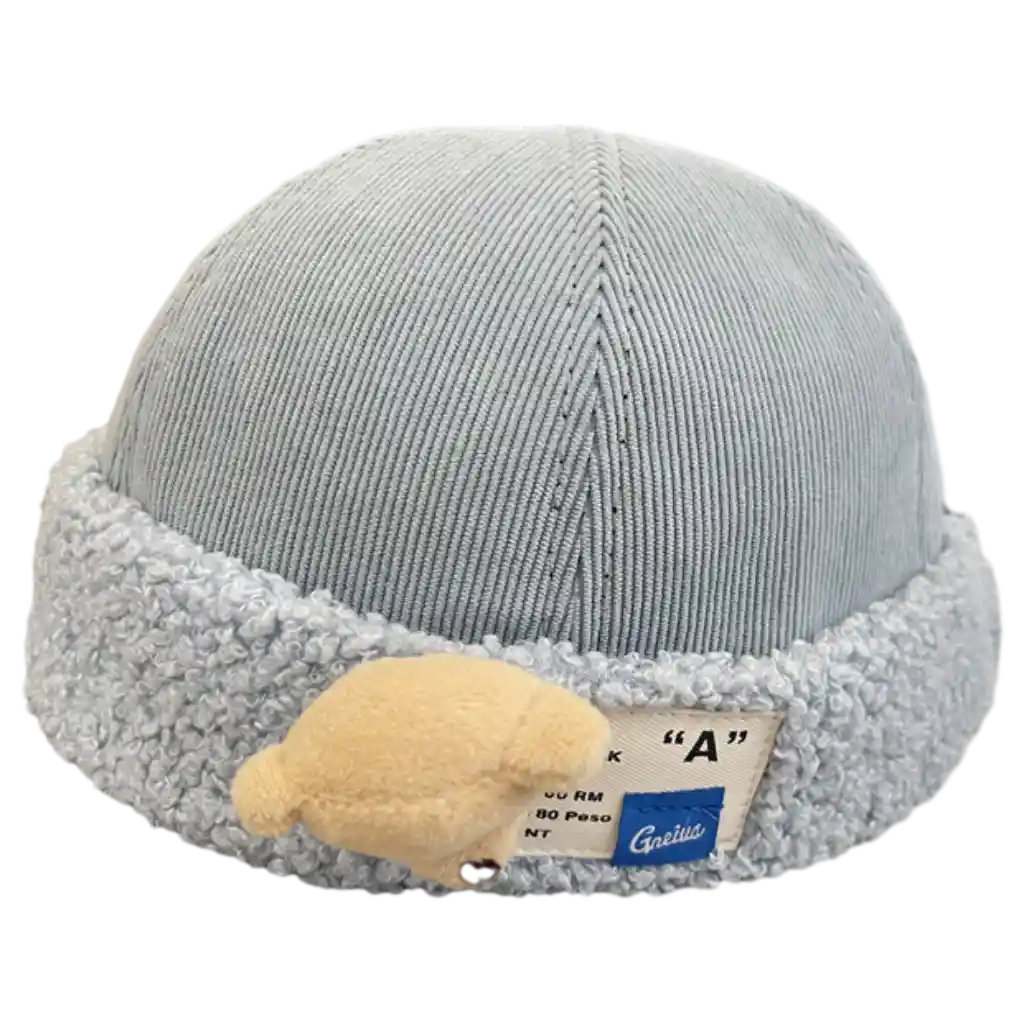 Modekappe mit Patch-Design für Herbst und Winter (Blau)