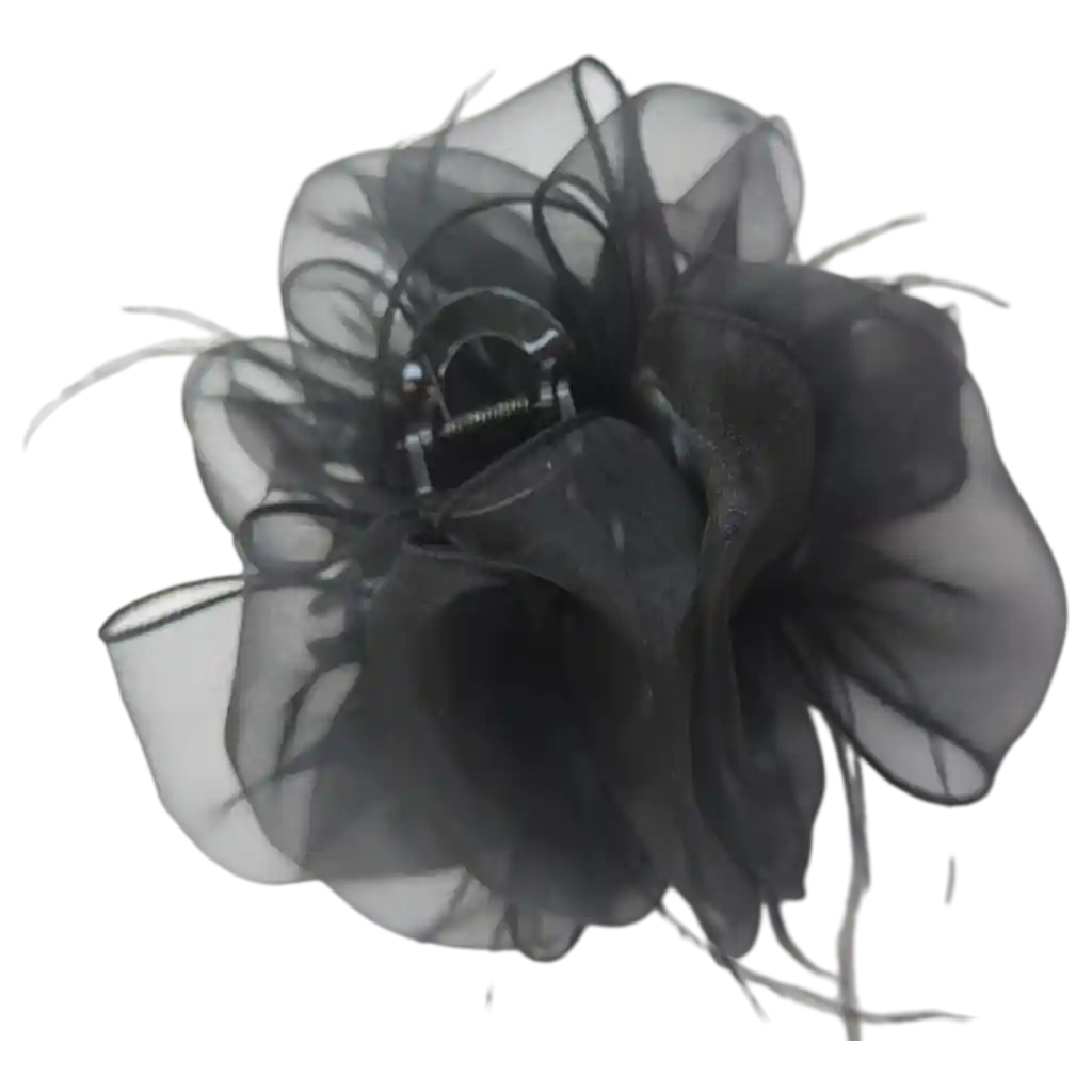 Haarkralle mit Blüten-Design (Schwarz) für Damenfrisuren