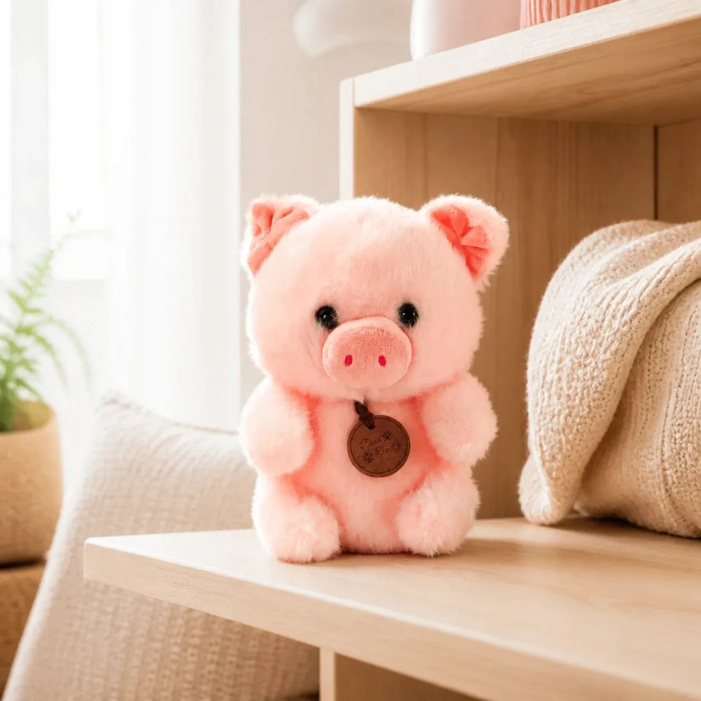 Rosa Schwein Plüschtier in einem Kinderzimmer