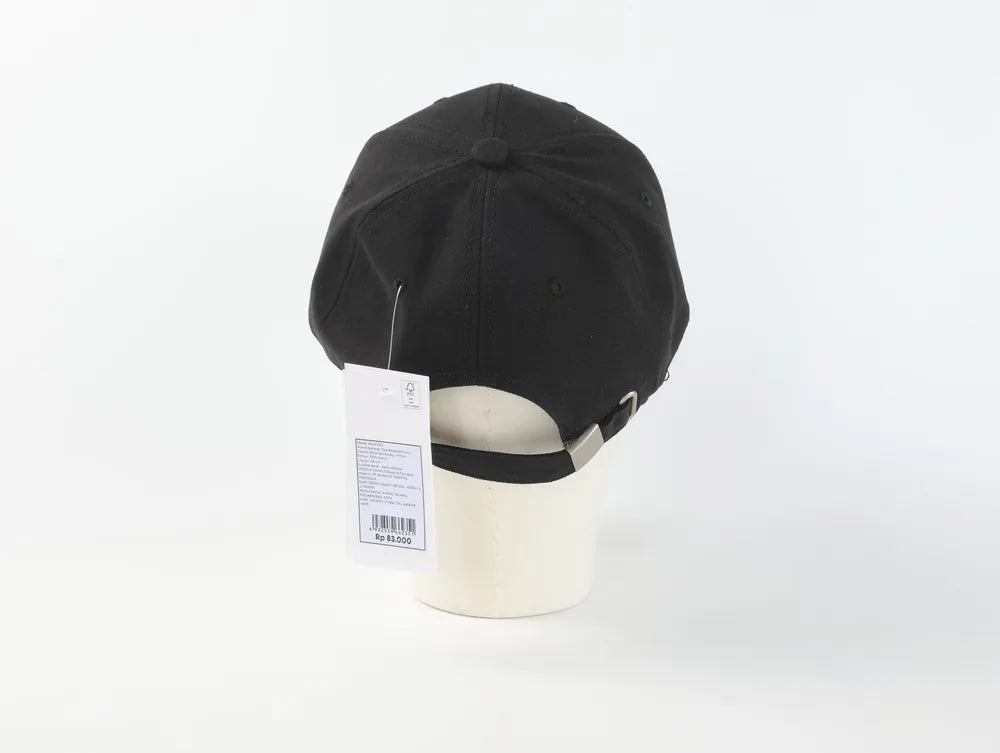 Schwarze Jugend Baseballcap mit verstellbarem Verschluss von hinten