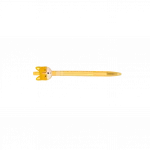 Einziehbarer kugelschreiber mit gelbem corgi-design von mumuso, seitliche ansicht.