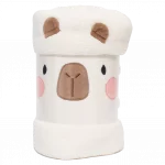 Badetuch aus coral fleece mit capybara-design (weiß/rosa/beige) 6973469243506 9