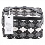 Kosmetiktasche aus kunstleder mit karodesign (schwarz/weiß) 6975959833662 3
