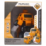 Vorderansicht des 2-in-1 verwandlungsroboters von mumuso in der verpackung.