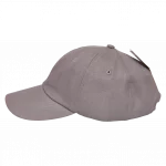 Seitenansicht einer grauen baseballkappe von mumuso.