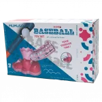 Rückansicht der verpackung des hippo baseball spielsets von mumuso in blau.