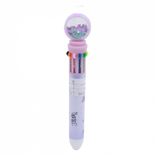 MUMUSO 10-in-1 Kugelschreiber mit Schmetterling, Rosa – praktischer Mehrfarben-Kugelschreiber für Schule und Büro.