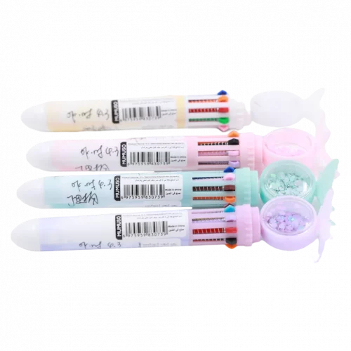 MUMUSO 10-in-1 Kugelschreiber mit Schmetterling, Rosa – praktischer Mehrfarben-Kugelschreiber für Schule und Büro.