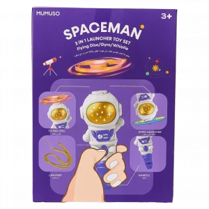 MUMUSO Outdoor Spielzeugset für Kinder – 3-in-1 Flugscheibe aus ABS-Kunststoff mit Astronaut, robust und farbenfroh.
