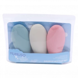 MUMUSO 3-teiliges Squeeze-Flaschen-Set, nachfüllbar – praktische Kosmetikflasche für Flüssigkeiten auf Reisen.
