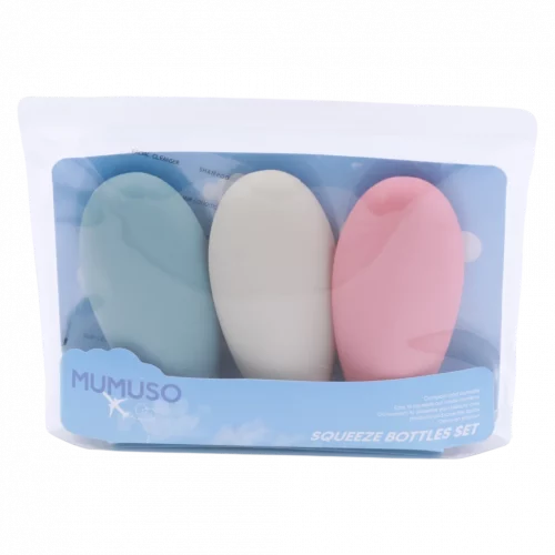 MUMUSO 3-teiliges Squeeze-Flaschen-Set, nachfüllbar – praktische Kosmetikflasche für Flüssigkeiten auf Reisen.