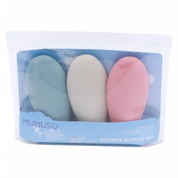 MUMUSO 3-teiliges Squeeze-Flaschen-Set, nachfüllbar – praktische Kosmetikflasche für Flüssigkeiten auf Reisen.