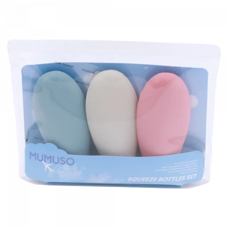 MUMUSO 3-teiliges Squeeze-Flaschen-Set, nachfüllbar – praktische Kosmetikflasche für Flüssigkeiten auf Reisen.