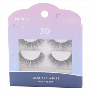 MUMUSO 3D Wimpern aus Kunstfaser, natürliches Volumen in Schwarz – künstliche Wimpern für natürlichen Look.
